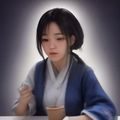 多彩宝官网技术编辑陈晓雅，年轻女性，专业形象，在电脑前工作，表情认真